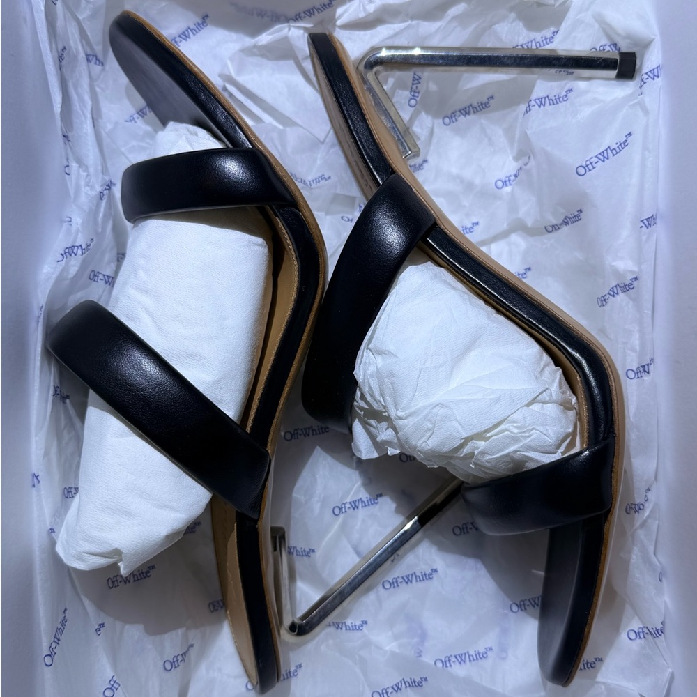 Off-White Black and Silver High Heel Box